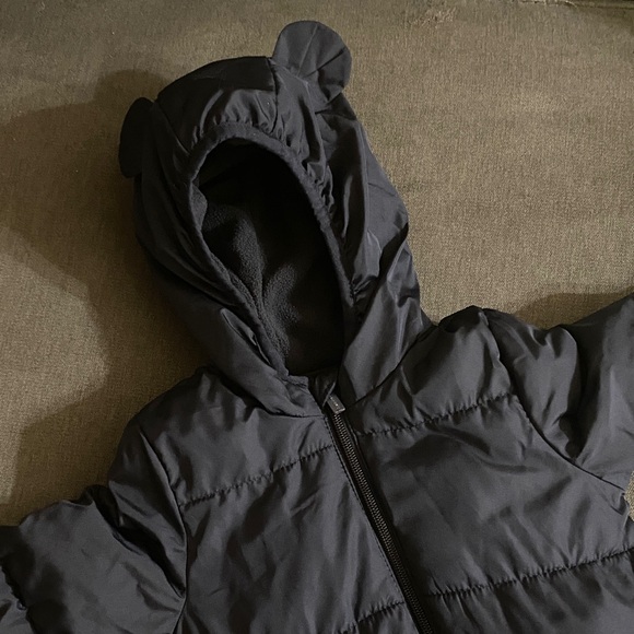 Navy Blue Baby Snowsuit with Bear Ears - Picture 2 of 7